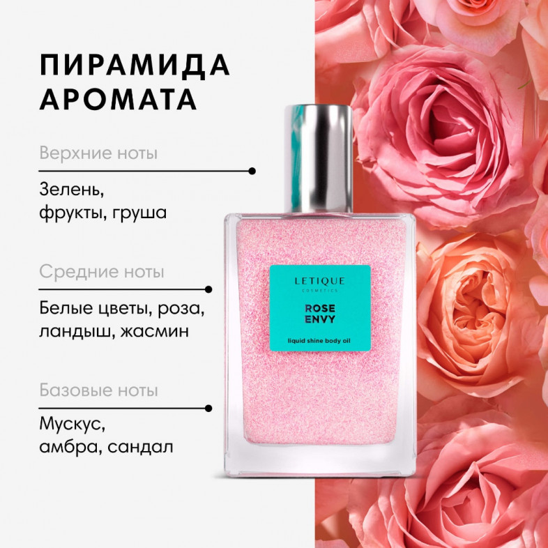 Мерцающее парфюмированное масло для тела ROSE ENVY